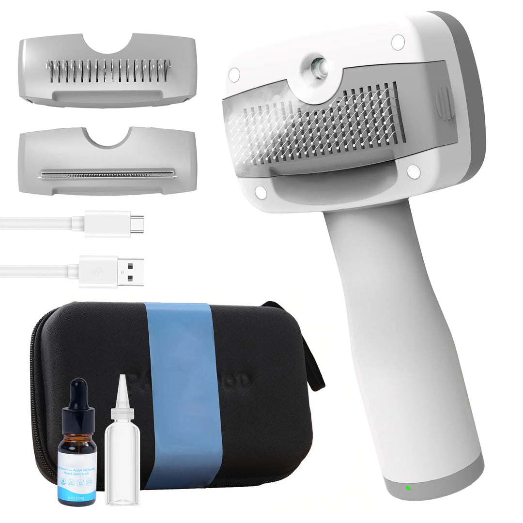 Brosse vaporisatrice pour animaux de compagnie – Peigne de toilettage 3 en 1