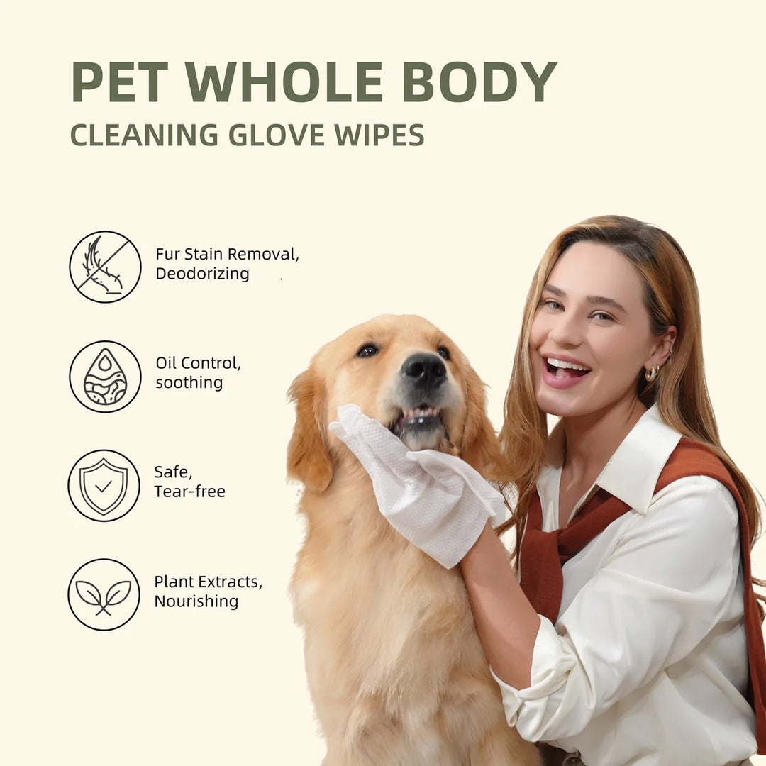 Disposable Pet Grooming Glove Wipes