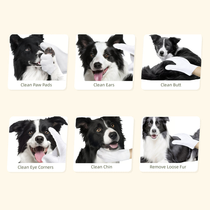 Disposable Pet Grooming Glove Wipes