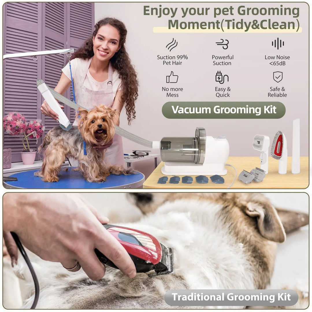 Pet Grooming Vacuum Kit for Dogs and Cats