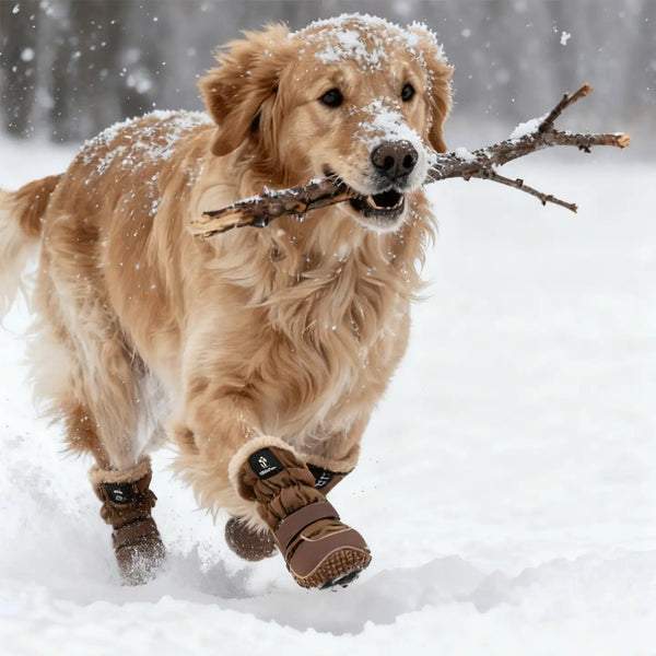 GoFurly Dog Boots Winter Waterproof with Fleece Lining